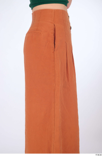 Zolzaya casual dressed orange wide leg trousers thigh 0007.jpg